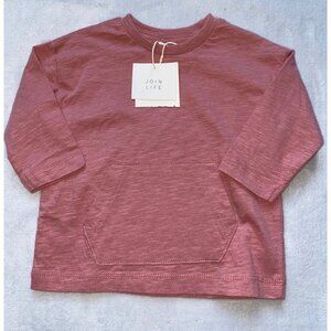 Zara baby girl boy unisex pink shirt cotton 3-6m NWT 68cm front kangaroo pocket